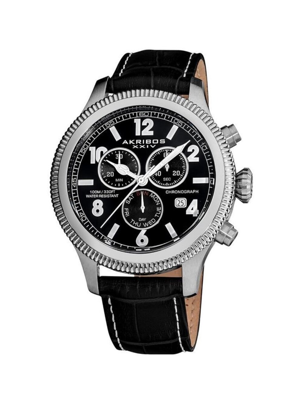NWT Akribos XXIV Akribos Ultimate Chronograph Stainless Steel Men's Watch